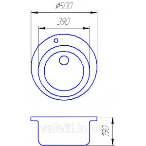 Схема Гранитная мойка Valetti №7 500